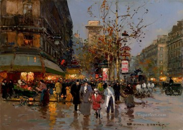 EC boulevard et la porte st denis Parisian Oil Paintings
